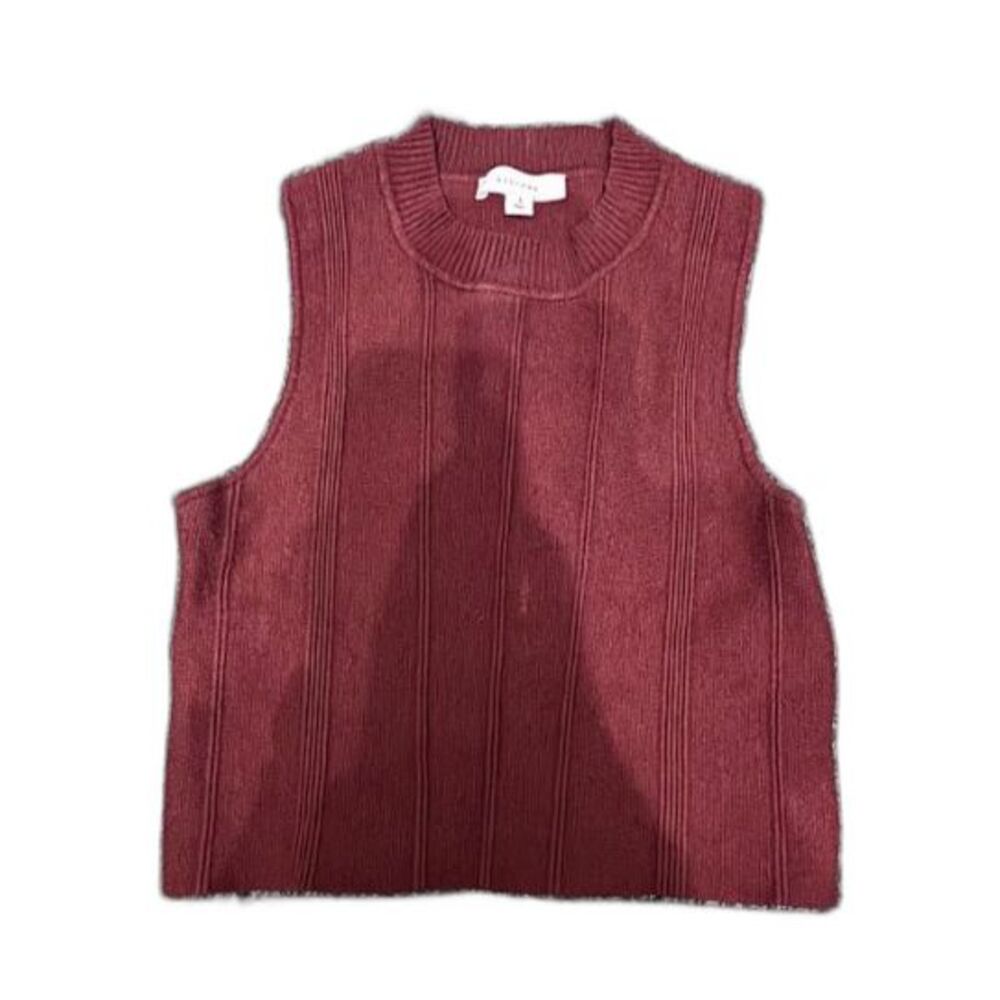 ALL ROW red maroon ribbed knit sweater tank vest S